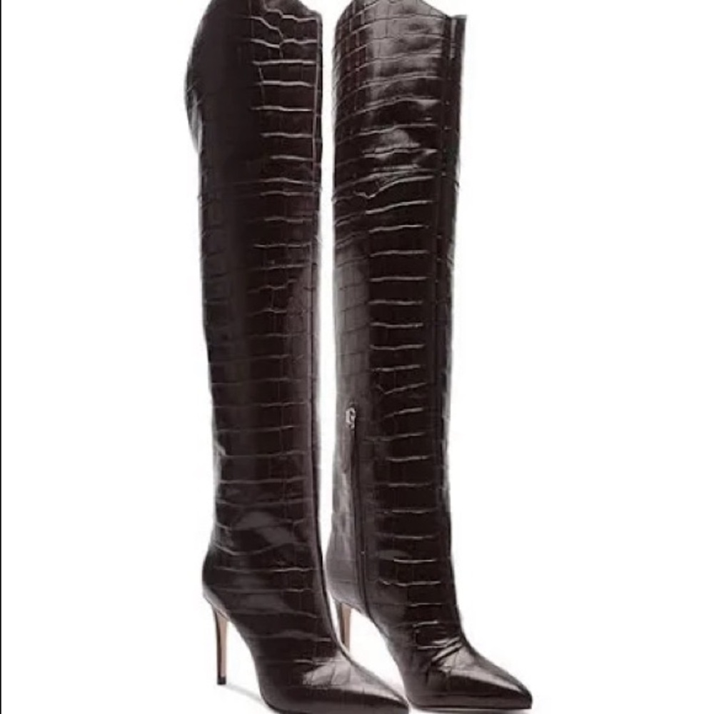 NWT Schutz "Maryana" croc over-the-knee boots